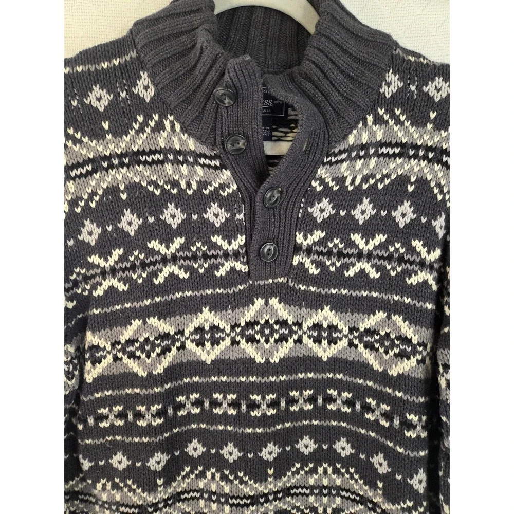 GH Bass Sweater Mens L Chunky Cable Knit Fisherman‎ Nordic Fair Isle Pullover